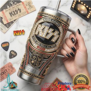 KISS Army Rock and Roll All Nite 1973 Retro 20oz Band Gifts Stainless Steel Insulated Tumbler
