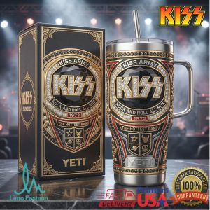 KISS Army Rock and Roll All Nite 1973 Retro 20oz Band Gifts Stainless Steel Insulated Tumbler