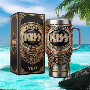 KISS Army Rock and Roll All Nite 1973 Retro Band Gift Stainless Steel Insulated Tumbler