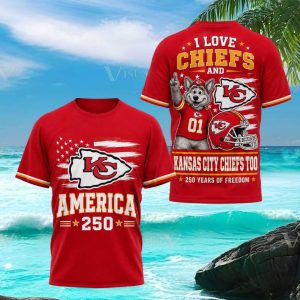 Kansas City Chiefs America 250 Years Freedom Mascot T Shirt