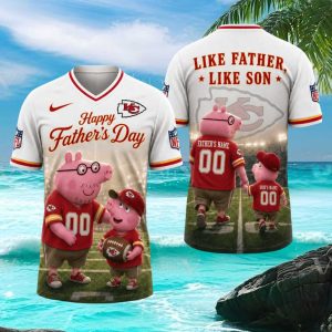 Kansas City Chiefs Custom Peppa Pig NFL Father's Day T Shirt