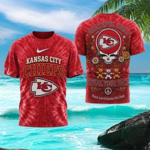 Kansas City Chiefs Grateful Dead Steal Your Face Tie Dye T Shirt