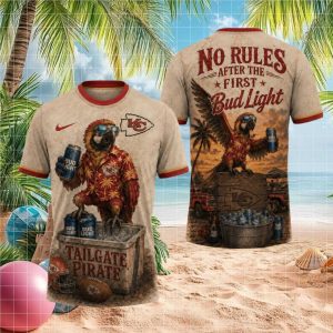 Kansas City Chiefs Tailgate Pirate Parrot Bud Light 3D T Shirt