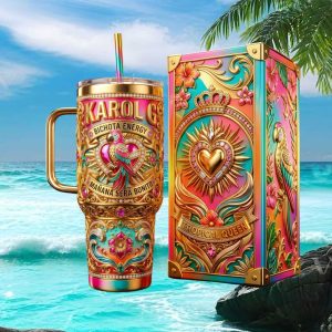 Karol G Bichota Energy Mañana Será Bonito Tropical Retro 20oz Fans Gift Stainless Steel Insulated Tumbler