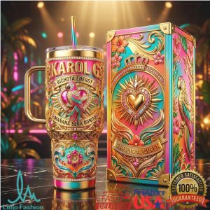 Karol G Mañana Será Bonito Tour 2026 Tropical Retro 40oz Gifts for Women Stainless Steel Insulated Tumbler