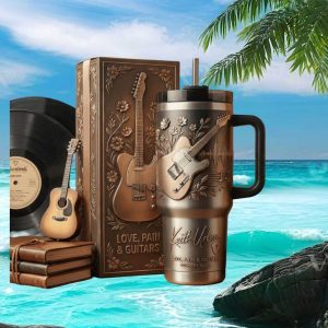 Keith Urban Love Pain & Guitars Country Soul Retro 40oz Gifts for Fans Stainless Steel Insulated Tumbler