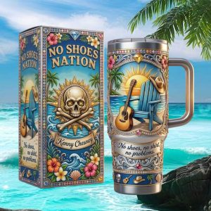 Kenny Chesney No Shoes Nation 2026 Tropical Beach Country Gift Stainless Steel Insulated Tumbler