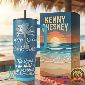 Kenny Chesney No Shoes No Shirt No Problem Beach Retro 20oz Stainless Steel Insulated Tumbler