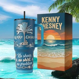 Kenny Chesney No Shoes No Shirt No Problem Beach Retro Stainless Steel Insulated Tumbler