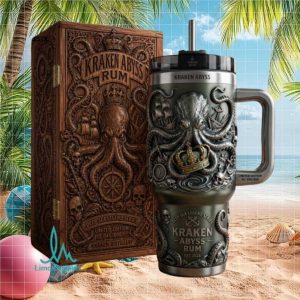 Kraken Abyss Rum Deep Sea Legend Series Vintage Nautical Limited Edition Gift Stainless Steel Insulated Tumbler