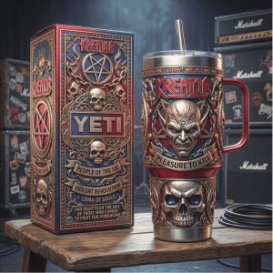 Kreator Pleasure to Kill Thrash Metal Band Retro 20oz Fan Gift Stainless Steel Insulated Tumbler
