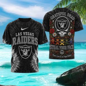 Las Vegas Raiders Grateful Dead Steal Your Face Tie Dye T Shirt