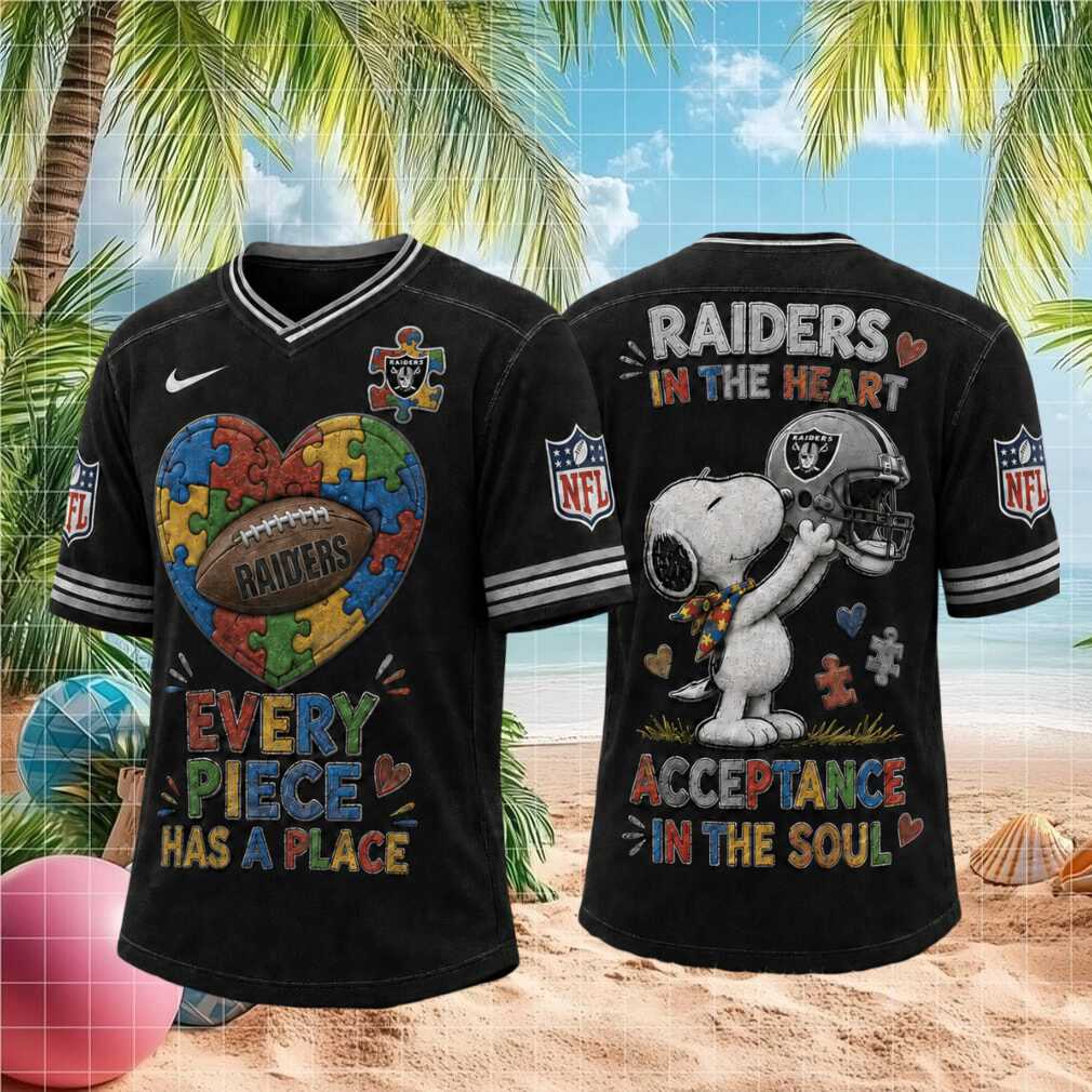 Las Vegas Raiders Snoopy Autism Awareness Football T Shirt Las Vegas Raiders Snoopy Autism Awareness Football T Shirt