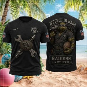 Las Vegas Raiders Wrench in Hand Ninja Turtle Football Fan T Shirt