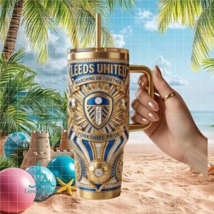 Leeds United Yorkshire Pride Marching On Together Retro Fan Gift 40oz Stainless Steel Insulated Tumbler
