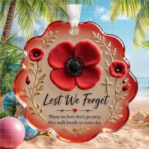 Lest We Forget Poppy Memorial Remembrance Day Ornament Ornament