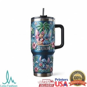 Lilo And Stitch Tropical Ohana Beach Summer Vibes 20oz Gift Stainless Steel Insulated Tumbler