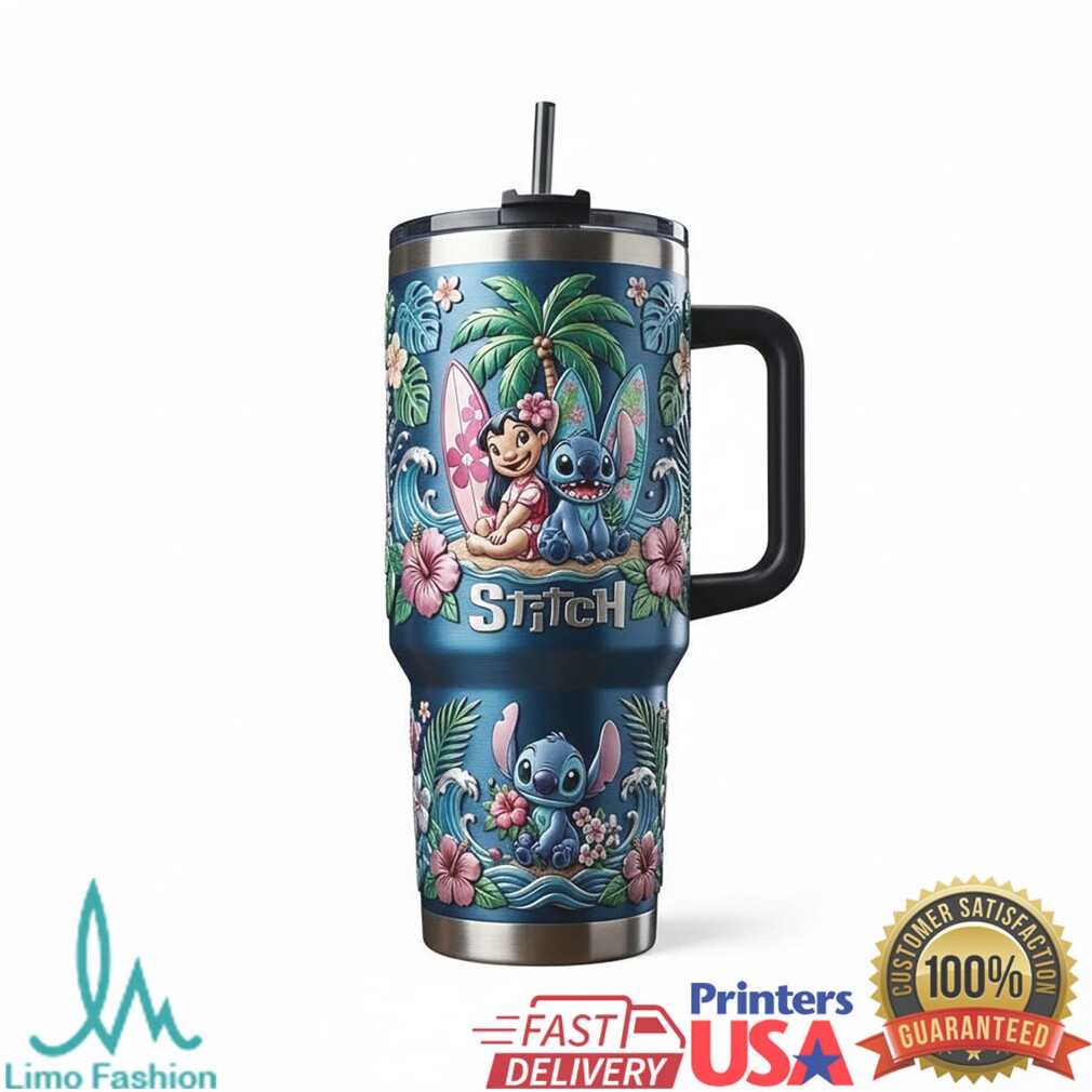 Lilo And Stitch Tropical Ohana Beach Summer Vibes 20oz Gift Stainless Steel Insulated Tumbler Lilo And Stitch Tropical Ohana Beach Summer Vibes 20oz Gift Stainless Steel Insulated Tumbler