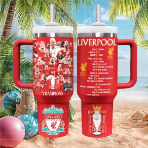 Liverpool FC Premier League Champions Squad Signature Soccer Stainless Steel Insulated Tumbler