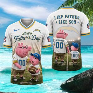 Los Angeles Chargers Personalized Like Father Like Son NFL T Shirt