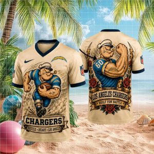 Los Angeles Chargers Popeye Personalized NFL Training T Shirt