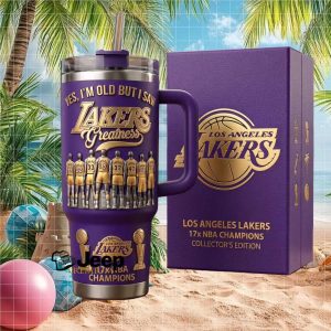 Los Angeles Lakers 17x NBA Champions Greatness Legends Vintage Fan Gift Stainless Steel Insulated Tumbler