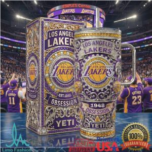 Los Angeles Lakers NBA 1948 Obsession Retro Purple Gold Fan Gift Stainless Steel Insulated Tumbler