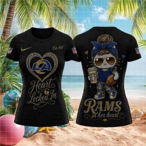 Los Angeles Rams Girl Mascot Heart Locked In Apparel T Shirt