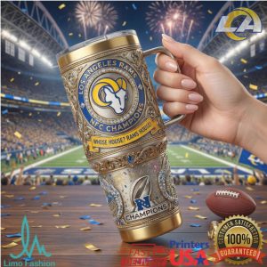 Los Angeles Rams NFC Champions Whose House Rams House Retro 20oz Fan Gifts Stainless Steel Insulated Tumbler