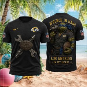 Los Angeles Rams Wrench in Hand Ninja Turtle Custom Graphic T Shirt