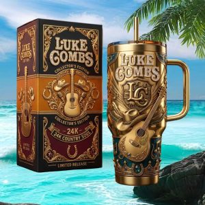 Luke Combs 24K Country Soul Collector Edition Tour Retro 20oz Gift Fans Stainless Steel Insulated Tumbler