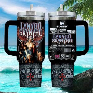 Lynyrd Skynyrd God and Guns Southern Rock Retro 20oz Band Fan Gift Stainless Steel Insulated Tumbler