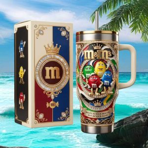 M&Ms Candy Character Melts In Your Mouth Not In Your Hand Stainless Steel Insulated Tumbler