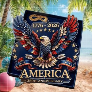 Majestic American Eagle 250th Anniversary 1776 2026 Ornament Red White and Blue Patriotic Anniversary Gift DeOrnament