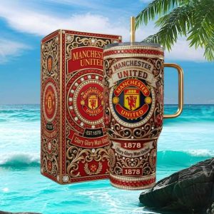 Manchester United Glory Glory Man United 1878 Vintage Retro 40oz Fan Gift Stainless Steel Insulated Tumbler