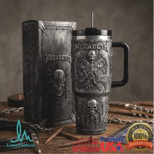 Megadeth Vic Rattlehead Peace Sells Tour 2024 Metal Retro 20oz Gifts for Men Stainless Steel Insulated Tumbler