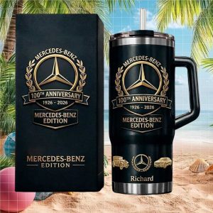 Mercedes Benz Edition 100th Anniversary Custom Name Richard Retro 20oz Gold Gift Stainless Steel Insulated Tumbler