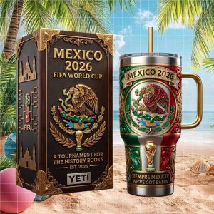 Mexico FIFA World Tumbler 2026 Tournament History Books Retro Gift Stainless Steel Insulated Tumbler