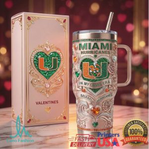 Miami Hurricanes In My Canes Era Vintage 20oz Valentines Fan Gift Stainless Steel Insulated Tumbler
