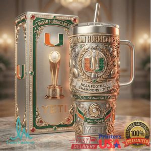 Miami Hurricanes NCAA Football Champions 2025 Canes Legacy Retro Fan Gift Stainless Steel Insulated Tumbler