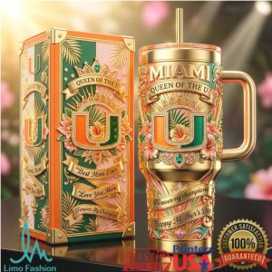 Miami Hurricanes Queen Of The U Mothers Day 2026 Gift Vintage Stainless Steel Insulated Tumbler
