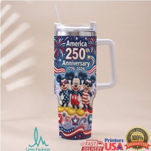 Mickey Mouse America 250th Anniversary Fireworks Patriotic 1776 2026 Celebration Stainless Steel Insulated Tumbler
