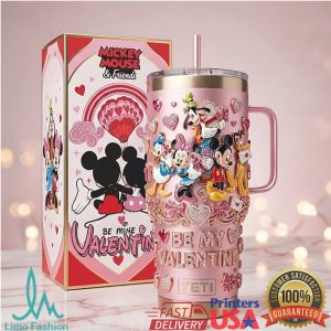 Mickey Mouse and Friends Be My Valentine Pink Disney Fans Stainless Steel Insulated Tumbler