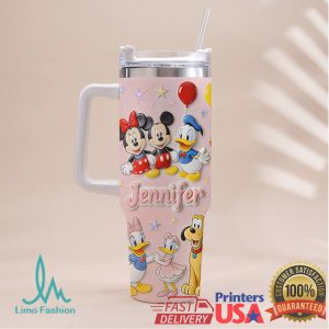 Mickey and Friends Magical Kingdom World Tour 2026 Retro Pink 40oz Gifts For Her Stainless Steel Insulated Tumbler