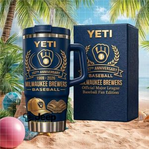 Milwaukee Brewers 157th Anniversary 1969 2026 Major League Baseball Fan Stainless Steel Insulated Tumbler