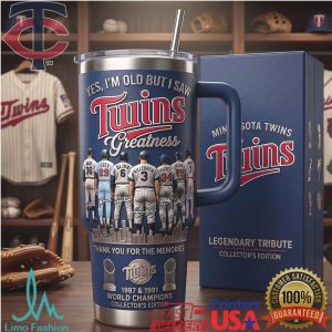 Minnesota Twins 1987 1991 World Champions Vintage 20oz Legendary Tribute Gift Stainless Steel Insulated Tumbler