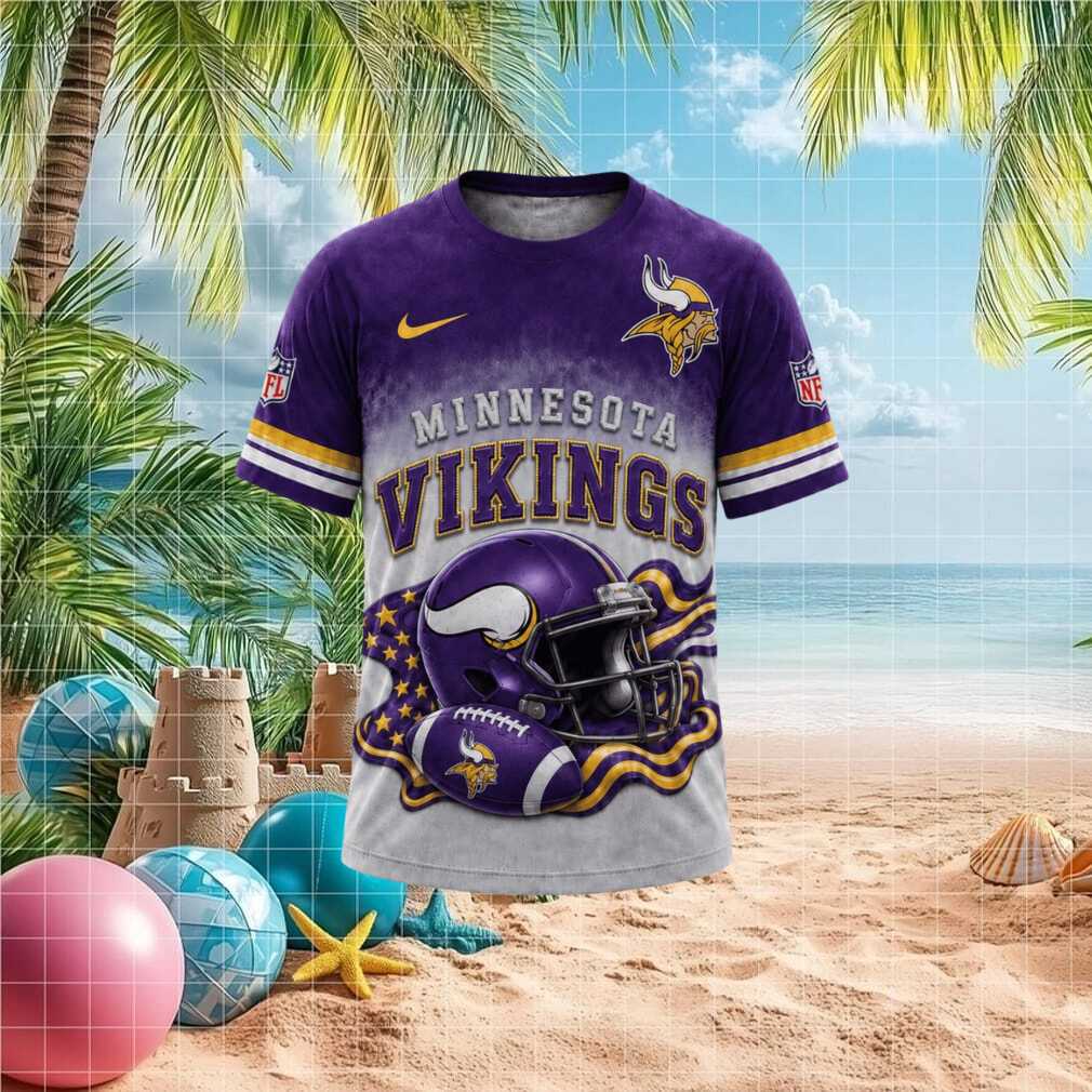Minnesota Vikings American Flag Helmet Graphic Football T Shirt Minnesota Vikings American Flag Helmet Graphic Football T Shirt