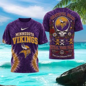 Minnesota Vikings Grateful Dead Steal Your Face Tie Dye T Shirt