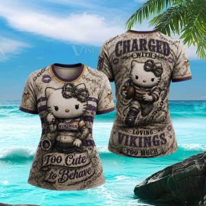 Minnesota Vikings Hello Kitty Fan T Shirt Custom NFL Gameday Women's Apparel