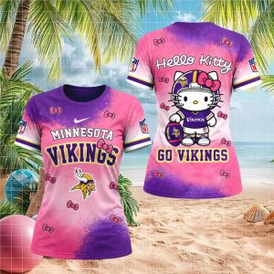 Minnesota Vikings Hello Kitty Pink Purple Football Women T shirt